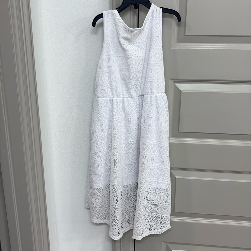 Faded Glory White A-Line Sleeveless Dress